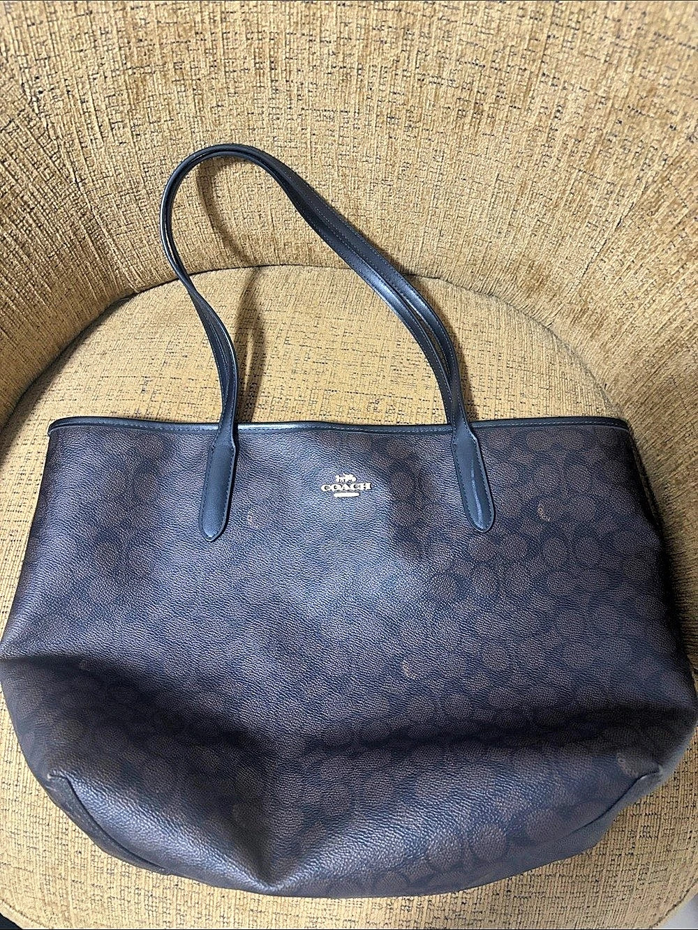 Coach City Tote Bag In Signature Canvas Brown